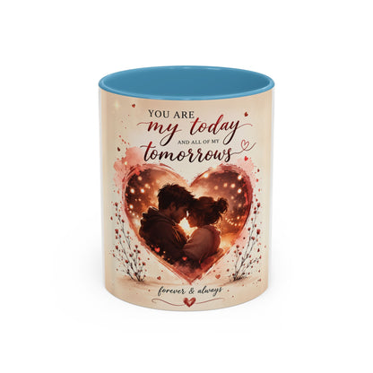 Romantic Heart Photo Accent Coffee Mug – “You are my today and all of my tomorrows”