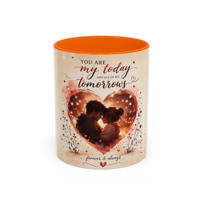 Romantic Heart Photo Accent Coffee Mug – “You are my today and all of my tomorrows”