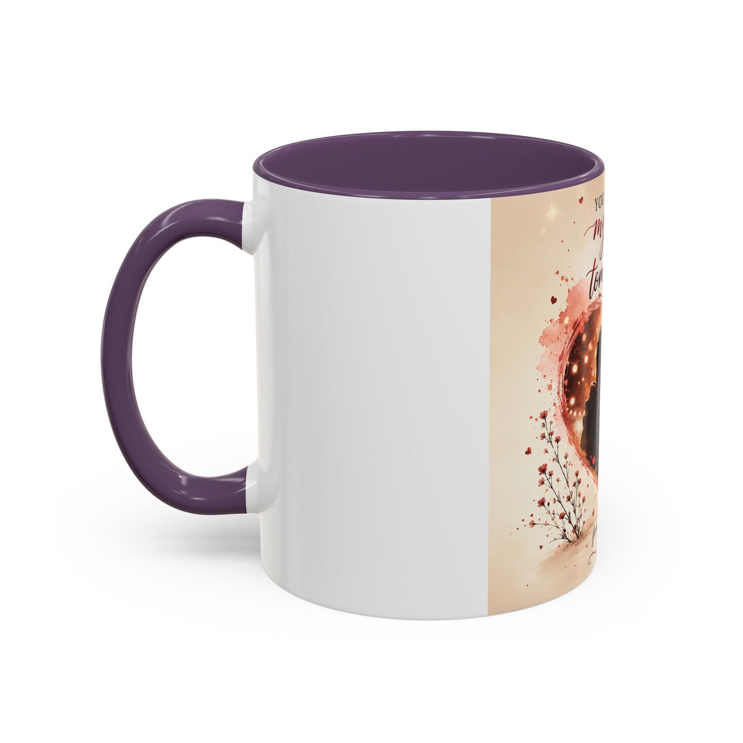 Romantic Heart Photo Accent Coffee Mug – “You are my today and all of my tomorrows”