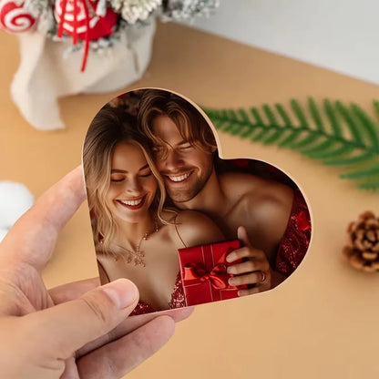 A Custom Acrylic Desktop Decoration with Personalized Photo Options, Including Artistic Images, Couple Portraits, and Family Pho