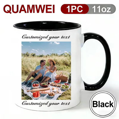 1 Customized Mug with Customizable Images and Text, Perfect for Valentine's Day Gift, Mother, and the Best Personalized Gift