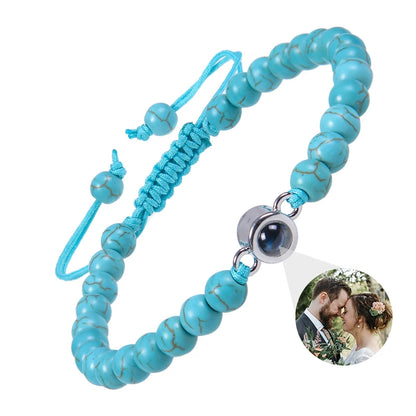 Personalised photo projection bracelet with picture inside the charm – personalised gift idea