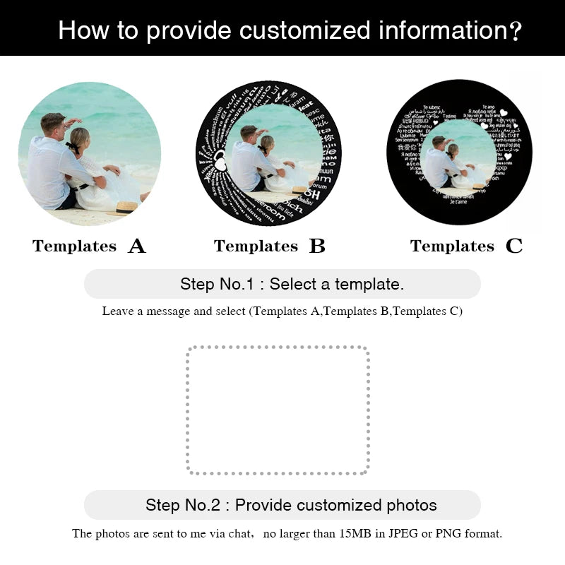 Personalised photo projection bracelet with picture inside the charm – gift for loved ones