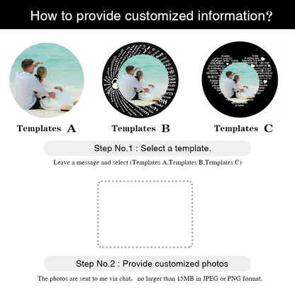 Personalised photo projection bracelet with picture inside the charm – gift for loved ones