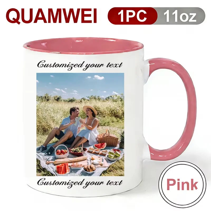 1 Customized Mug with Customizable Images and Text, Perfect for Valentine's Day Gift, Mother, and the Best Personalized Gift
