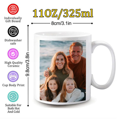 1 Customized Mug with Customizable Images and Text, Perfect for Valentine's Day Gift, Mother, and the Best Personalized Gift