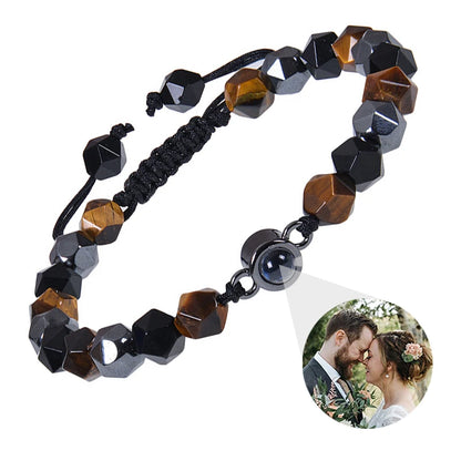 Personalised photo projection bracelet with picture inside the charm – personalised gift idea